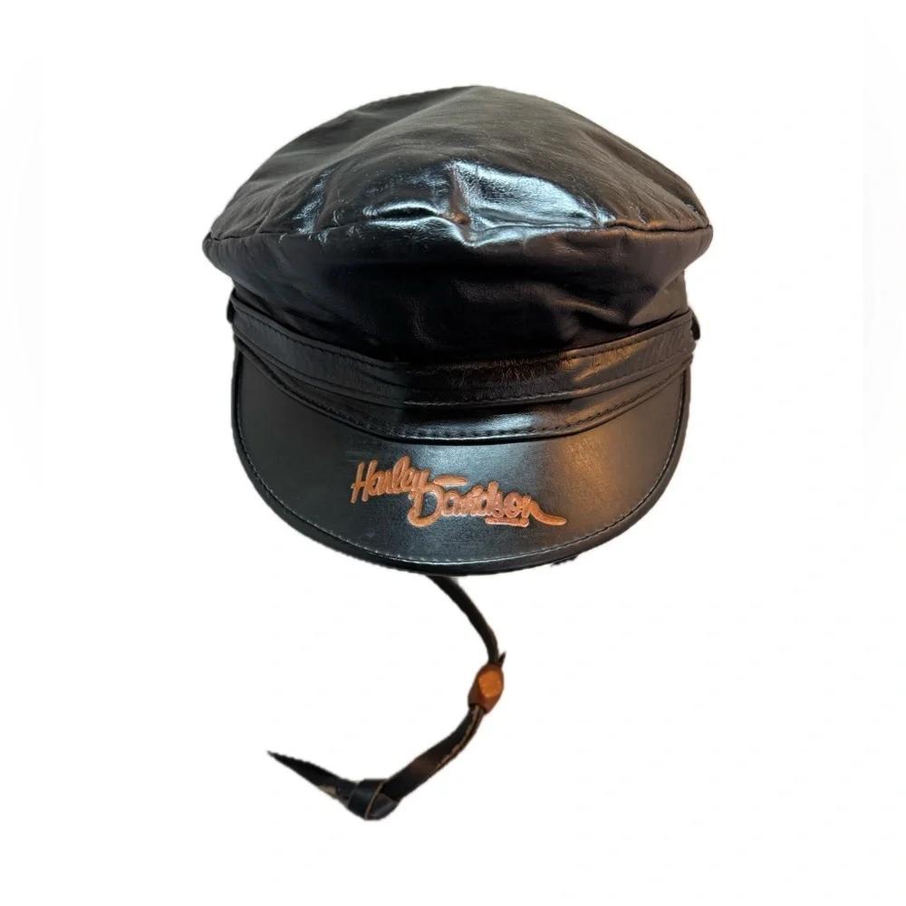 Harley-Davidson Vintage Hat Black Eagle Emblem USA Small Adjustable Biker Cap - Picture 5 of 16